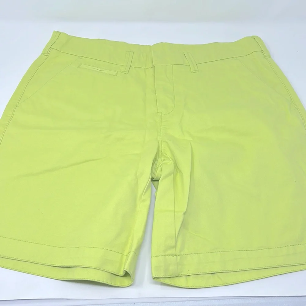 Garnet Hill Lime Green Bermuda Chino Shorts Size 10